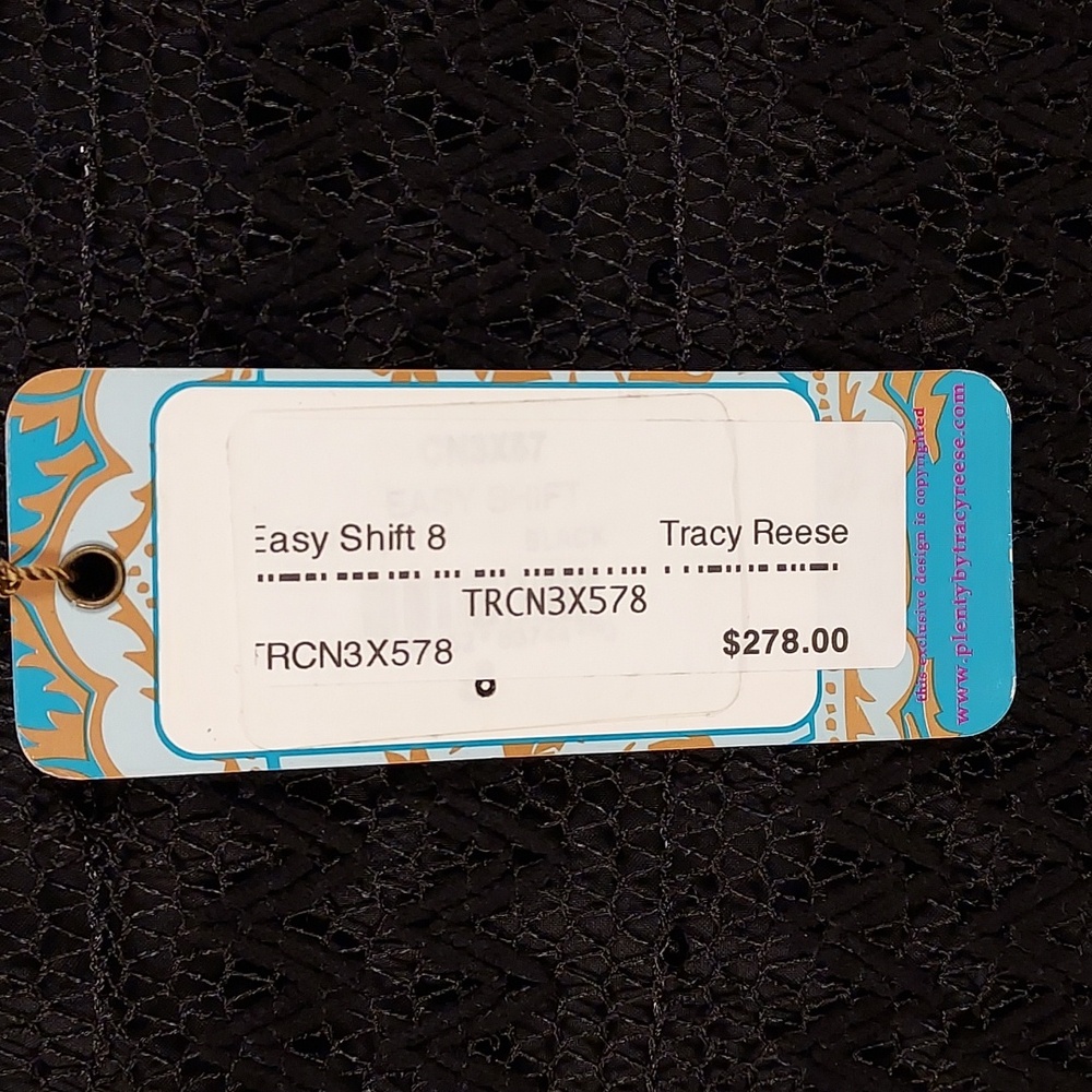 Plenty by Tracy Reese Dress Black Shift Sequin Lace Retro Glam Cocktail 8 NWT - Picture 6 of 8